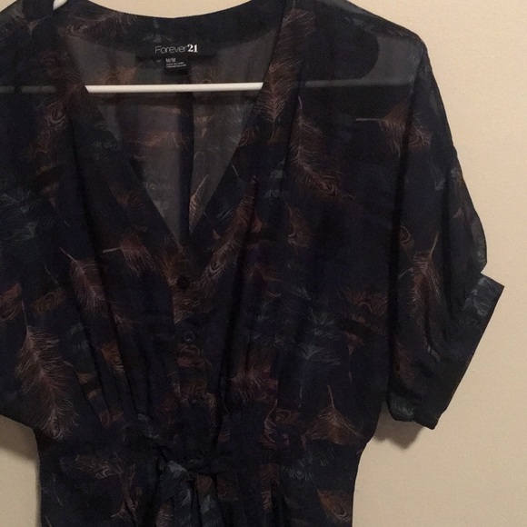 Sheer button down top - Picture 2 of 5